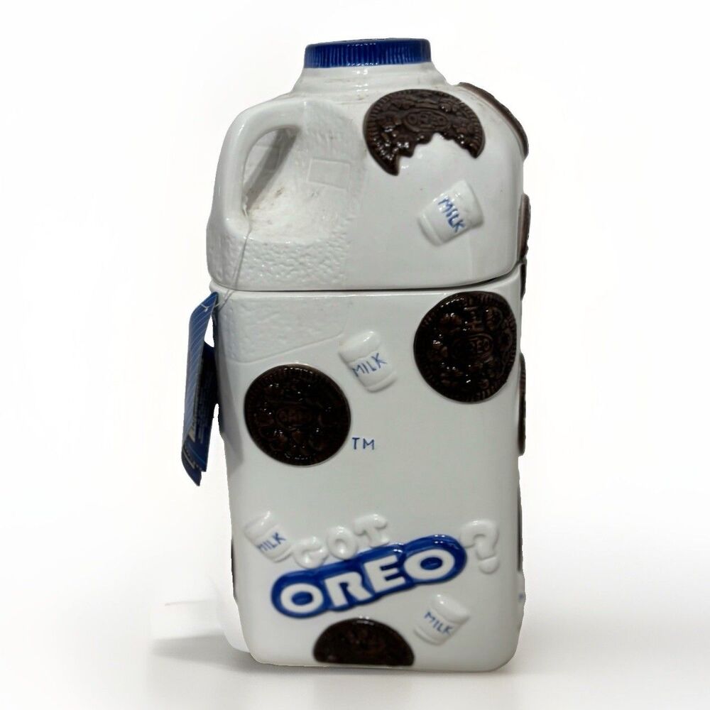 Rare Vintage Nabisco Oreo Cookie Milk Jug Cookie Jar Canister by Houston Harvest